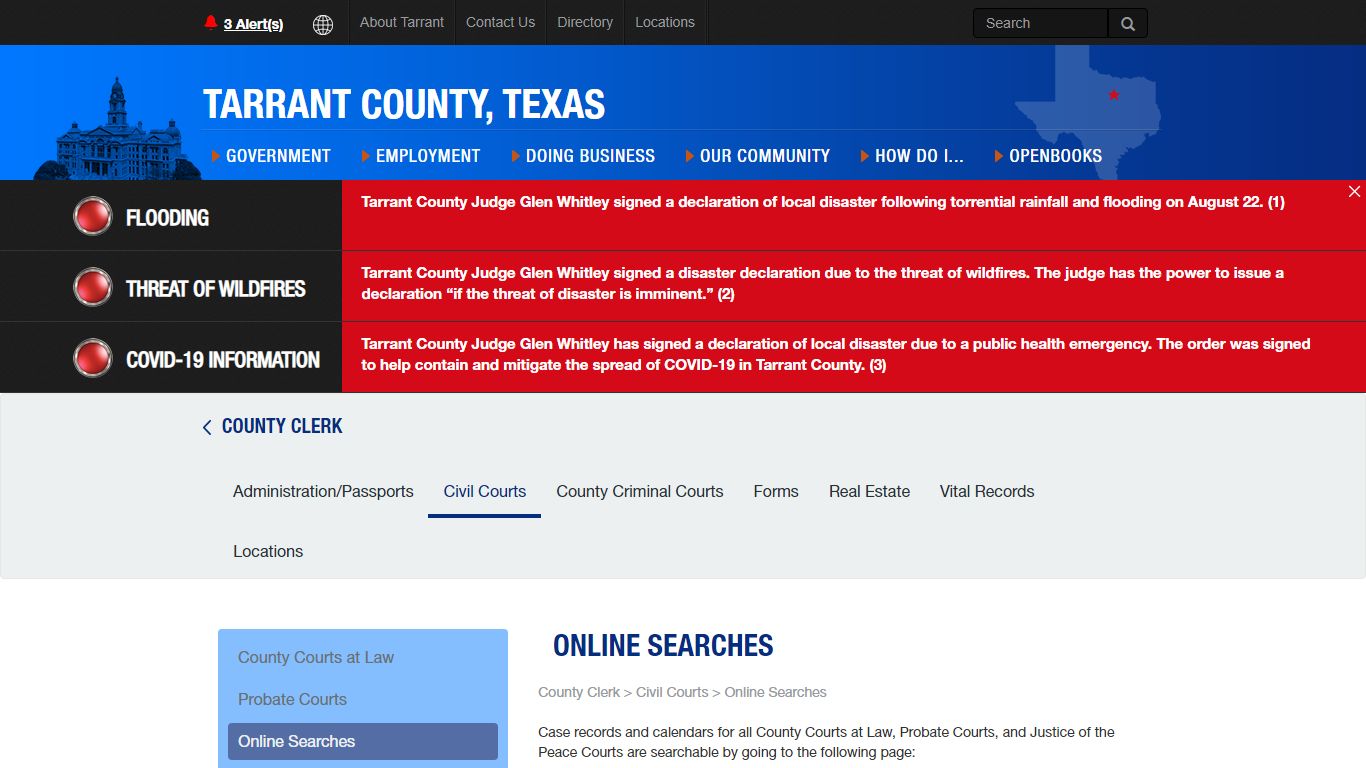 Online Searches Civil - Tarrant County TX